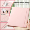Pink 3 Ring 1 inch PU Leather Professional Binder Organizer with Dividers Suitable for 8.5 x 11 Letter Size Paper Cute Loose Leaf Binder with Pocket