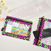ALAZA Colorful Leopard Print Pencil Pouch for 3 Ring Binder Pencil Bags Pockets Pencil Case with Clear Window Zipper Cosmetic Bags for Office College