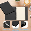 PATIKIL B5 Binder Cover, 2 Pcs 9 Round Ring Binder Protector Kraft Paper Binder Shell Hardcover for Meeting Notebook Folder, Black