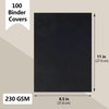 RAYSON 8.5" x 11" Black Leather Texture Binding Covers, 12 Mil Thick, 230gsm Paper, Un-Punched, Letter Size, 100 Pack