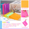 Fulmoon 6 Pack Plastic 3 Ring Binder Assorted Colors Economy Flexible Round Ring Presentation Binders with Pocket for Office School Meeting(1 Inch,Ne