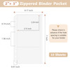 10 Pack Multi-Compartment Zippered Binder Pocket Sleeves for 6 Ring A6 Binder - Frosted Divided Zipper Pouch Money Cash Saving Budget Binder Insert R