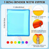 Fulmoon 6 Pack Plastic Zipper Binder, 1 Inch 3 Ring Binder with 2 Interior Pockets, 1 Plastic Movable Pencil Pouch, Expanding File Zippered Holds Us