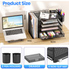 OPNICE Desk Organizer, 5-Tier Paper File Organizer with Drawer & Pen Holder, Office Desk Accessories, Workspace Desktop Organizer for Office Supplies