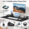 KDD Mouse Pad with Phone Holder - Wireless Charging Desk Mouse Mat 15W Fast - RGB Gaming Mousepad with Ultra-Smooth Surface, Non-Slip Base - Keyboard