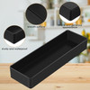 Teling 4 Pcs Large Black Rectangular Desk Organizer Set, Half Accessory Tray, Plastic Tabletop Organizer for Office, Home, or Study, Dimensions: 9.45