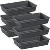 Kutesna 6 PCS Large Plastic Drawer Organizer, 9"×6" Desk Drawer Organizer and Storage Trays, Versatile Plastic Storage Bins for Makeup Vanity, Jewelr