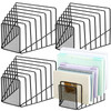 Chivertion 4 Pcs 7 Section Wire File Organizer for Desk, Metal Mesh Incline File Holder, Letter & Magazine Folder Rack, Desktop Paper Sorter for Home