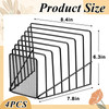 Chivertion 4 Pcs 7 Section Wire File Organizer for Desk, Metal Mesh Incline File Holder, Letter & Magazine Folder Rack, Desktop Paper Sorter for Home