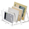SANRUI Acrylic Desk File Sorter Organizer Holder, 4-Section Clear Vertical Letter File Folder Rack, Notebook Magazine Desktop Binder Mails Storage Bo