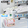 gianotter Desk Organizers and Accessories with File Holder, 4-Tier Desk Accessories & Workspace Organizers with Drawer and 2 Pen Holder, Paper Organi