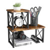 HavenlyYouth Desk Shelf, 2 Tier Wood Desktop Bookshelf, Adjustable Freestanding Stackable Desk Organizer, Desktop Shelf Organizer Storage Rack, Desk