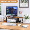 HavenlyYouth Desk Shelf, 2 Tier Wood Desktop Bookshelf, Adjustable Freestanding Stackable Desk Organizer, Desktop Shelf Organizer Storage Rack, Desk