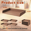 PROLEE Wooden Paper Tray Organizer for Desk,Stackable Paper Holder and Letter Tray,4-Tier Desktop File Storage Rack for Study,Home and Office(Walnut,