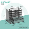 SUPEASY Desk Organizer with File Holder, 5-Tier Mesh Paper Letter Tray with Magazine Holder, Desktop Organizer and Storage for Desk Accessories Offic