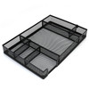 EsOfficce Desk Drawer Organizer Tray with Adjustable Compartments, 6 Grid Metal Mesh Drawer, Multi-use Desk Organizer Storage Box Set for Office,Home