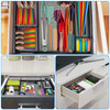 EsOfficce Desk Drawer Organizer Tray with Adjustable Compartments, 6 Grid Metal Mesh Drawer, Multi-use Desk Organizer Storage Box Set for Office,Home