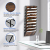 Solinxe 12-Pocket Wall File Organizer, Wood Mail Organizer Wall Mounted Paper Document Magazine Holder, Hanging Clipboard Storage Basket for Office H