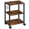 MAHANCRIS Printer Stand, 3-Tier Under Desk Rolling Cart with Storage Shelf, Heavy Duty Printer Table with Wheels for Home and Office, Printer Shelf w