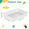 6 Pack Classroom Turn in Bins, 14.37 x 10.62 x 2.36 Inches White Plastic Paper Trays for Classroom Organization, Large Letter Size Flat Storage Bins