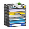 ReePlan 7-Tier Paper Organizer for Desk, Letter Tray with Handle Mesh Desk File Organizer, Workspace Organizers, Paper Sorter Organizer for Office Ho