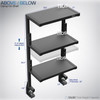 VIVO Clamp-on 13 inch Above or Below Desk 3-Tier Shelving Unit for Table Accessories, Gaming Devices, and More, Storage Tray, Desktop Organizer, Blac