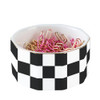 YOSCO Paper Clip Holder Ceramic Checkered Paper Clip Dispenser for Desk Paper Clip Organizer Office Binder Clip Holder (Black-01)