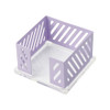 Sticky Note Holder Memo Pad Cube Dispenser 3.5 x 3.5Inch Notepad Holder Acrylic Base Purple Metal Mesh Desk Organizer for Home Office Supplies (Purpl