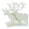 Winterworm Fashion Creative Cartoon Cute Iron Elk Moose Pattern Nonskid Metal Office Desk Bookends (White)