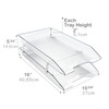 Acrimet 2 Tier Legal Letter Tray, Facility Front Load (Legal Size) (Plastic) (Clear Crystal Color) Made in USA