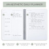 Beautiful Daily Planner And Notebook With Hourly Schedule - Aesthetic Spiral To do List Notepad to Easily Organize Your Work Tasks And Appointments -