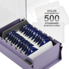 Acrimet Index Business Card Size File Holder Organizer Box Metal Base Heavy Duty (AZ Index Cards and Divider Included) (Purple Color with Clear Cryst