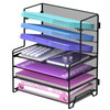 Reeplan 7 Tier Desk File Organizer, Letter Tray Paper Organizer, Metal Desktop Organizers and Accessories for Study and Workspace, for Home Office, B