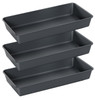 3PCS Large Plastic Drawer Organizer, 12" X 6" Desk Drawer Organizer and Storage Trays, Large-size Storage Bins, Organization and Storage Container fo