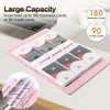 deli Business Card Book Holder, Business Card Organizer, Name Card Book Holder, Portable Office Business Card Holder, Hold 180 Cards, Pink