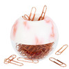 MultiBey Magnetic Paper Clip Holder, Marble Pink Paper Clip Dispenser for Desk, Round Cute Paperclip Organzier, 28mm, 100pcs Rose Gold Clips per Box
