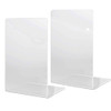 2Pcs Acrylic Bookends Desktop Storage Bookshelf Book Holder Transparent Book Ends Stand Organizer for Library Home School Office Supplies
