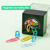 Outus 4 Pieces Magnetic Paper Clip Dispenser Holder Paperclip Dispenser for Desk, School, Office(Black)