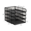 Mind Reader Stackable Paper Tray, Desktop Organizer, File Storage, Office, Metal Mesh, 10.5" L x 13.5" W x 11.25" H, 4 Pcs., Black