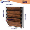 Senhoglb Metal Wall File Holder Organizer, 5-Tier Mesh Hanging Wall File Organizer, Magazine Rack With Pockets, Wood Document Holder for Office Home,