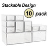 Acrylic Makeup Organizer, 10 Drawers Clear Storage Organizer Desktop Stackable Storage Drawers, Plastic Organizer Bins for Makeup, Stationery, Cosmet