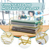 Yeaqee 4 Tier Stackable Gold Desk Organizer Paper Tray Rack Metal Letter Desk File Organizer Horizontal Holder File Trays for Office Desktop Supplies