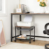 HOOBRO Under Desk Printer Stand, Industrial Printer Cart with Storage Shelf, 2-Tier Mobile Printer Table on Wheels, Heavy Duty Machine Storage Rack f
