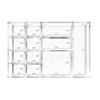 Isaac Jacobs 12-Compartment Clear Acrylic Drawer Organizer (9.4" L x 6.4" W x 1.3" H), Multi-Sectional Tray & Storage Solution for Makeup, School & O