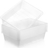 Hoteam 10 Pcs Flat Storage Organizer Tray Bin Letter Size Paper Tray for Classroom Plastic Stackable File Organizer for School Office Teacher Book Or