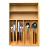 guiogc Bamboo Kitchen Drawer Organizer, 11.6" W x 17" H Silverware Utensil Tray Holder, Wood Cutlery Tray for Silverware, Flatware, Bedroom, Organiza