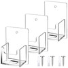 Chunful 3 Pcs Wall Mount Business Card Holder 3.75 x 2.75 x 1.25 Inch Vertical Clear Acrylic Card Display Rack Single Pocket Organizer Pre Drilled Pl