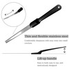 Seki Japan Japanese Stainless Steel Letter Opener, Bentable Lightweight Envelope Knife Black Plastic Handle with Safety Cover