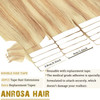 Anrosa Hair Extensions Tape In Natural Human 20Pcs 50g 16Inch Hair Highlight Mixed Color Two Tone Dirty Brown Mixed to Light Platinum Blonde Glue in