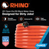 Camco Rhino 25-Ft Clean-Out Camper/RV Black Water Hose - Features a Heavy-Duty PVC Design & Bright Orange Color - Clean-Out Camper Black Water, Grey